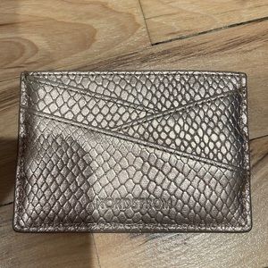 Nordstrom pink snakeskin card holder/minimalist wallet